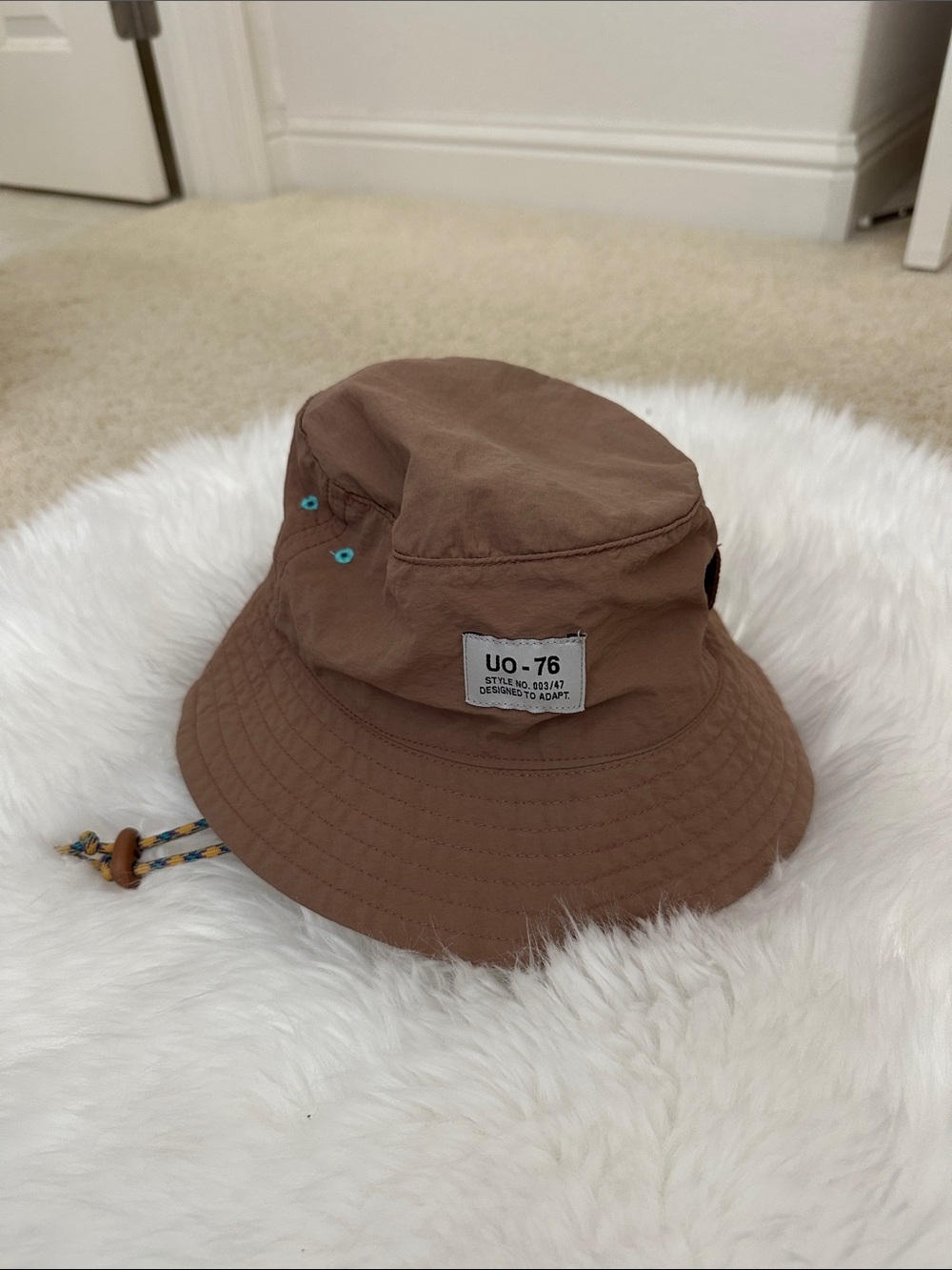 Urban Outfitters Taupe Bucket Hat with Chin Cord